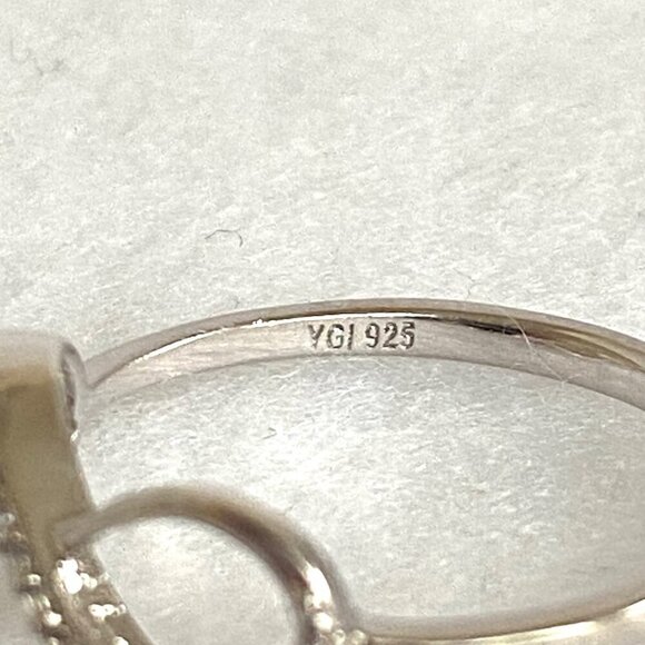 Sterling Silver 925 YGI Round Cubic Zirconia CZ Infinity Symbol Ring Size 7.75 - Picture 8 of 16